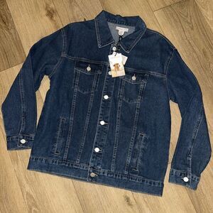 Sincerely Jules‎ Junior's Blue Denim Jacket Button Up Size Medium NEW
